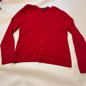 Sonia Cardigan Size L Red Button Front Basic V-neck